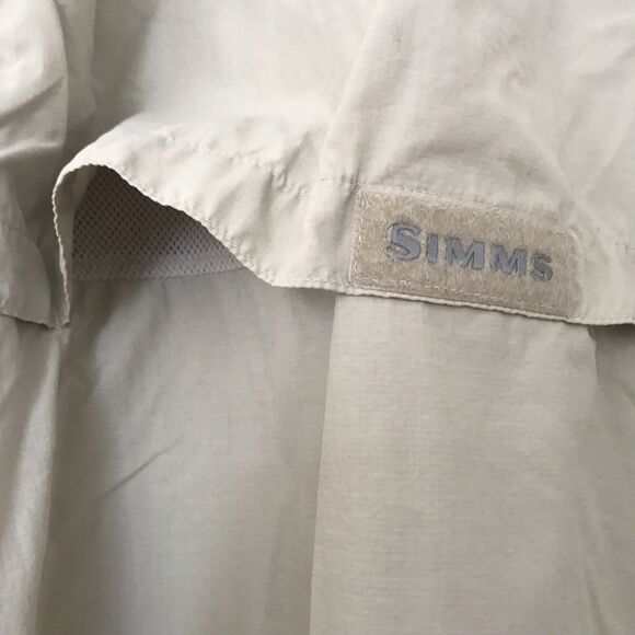 Simms Fishing COR3 Men's LARGE L/S Vented Button Down Guide Beige Shirt *flaw - Picture 5 of 16